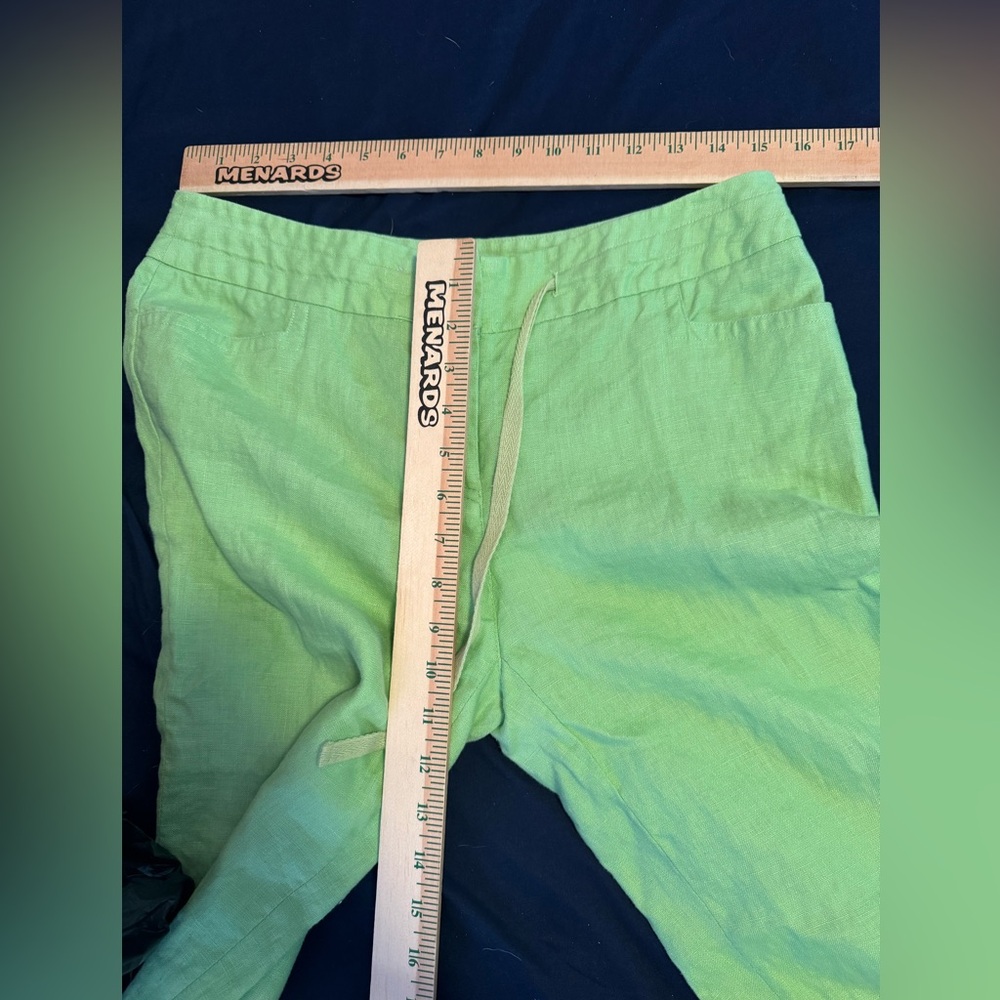 Madison Studio 100% Linen Size 8 lime green pants‎ - Picture 6 of 7